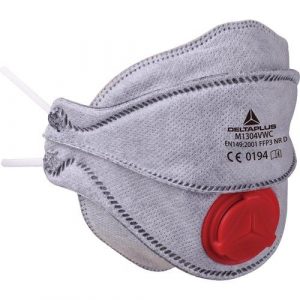 Deltaplus stofmasker ffp3 gevouwen m1305vwc met ventiel, doos inhoud 10 stuks