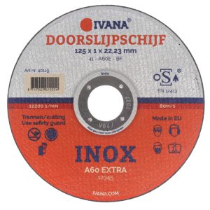 Ivana Doorslijpschijf A60 Extra 125x1x22,2mm voor metaal en rvs 40119