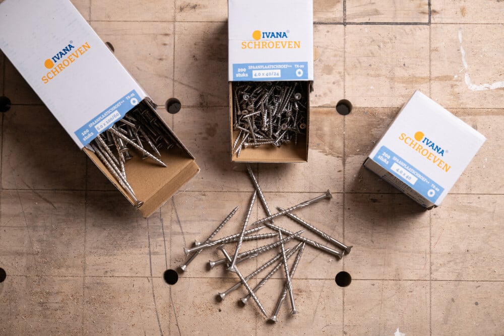 Ivana RVS 410 Hout Schroeven Platkop Torx TX-20 5,0x60/35 mm deeldraad doos van 200 stuks 56659 - Afbeelding 2