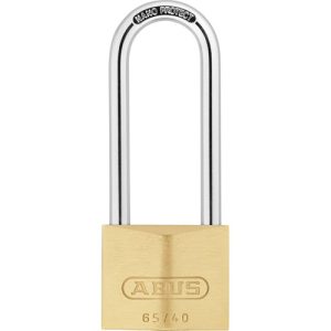 Abus Hangslot 65/40 HB63, slotkast van massief messing met extra hoge beugel van 63 mm, met 2 sleutels