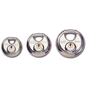 DX Discus Hangslot DC570 70 mm met 2 sleutels en RVS slotkast met messing cilinder